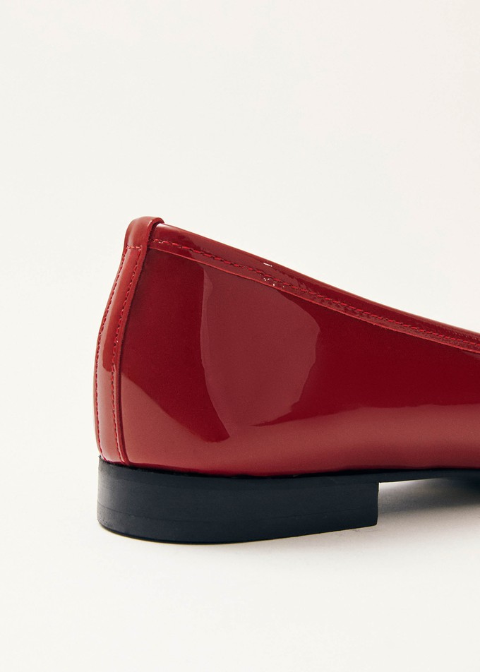 Oriana Onix Red Leather Ballet Flats from Alohas