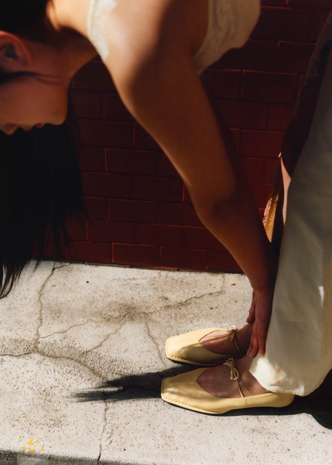 Sway Vanilla Leather Ballet Flats from Alohas