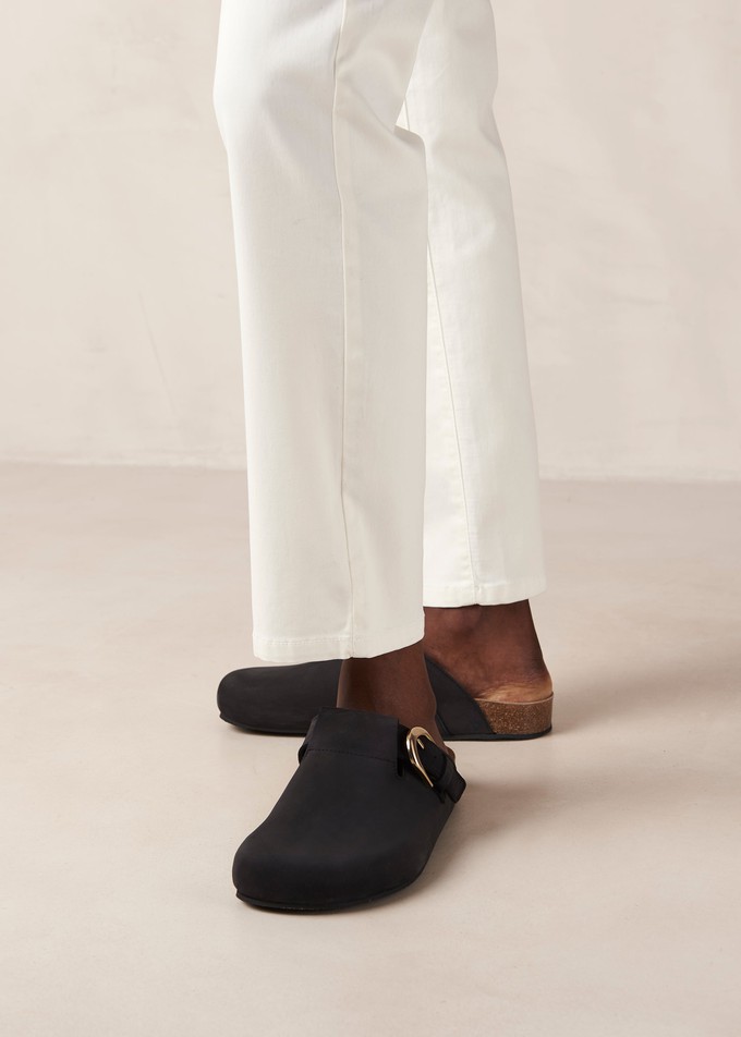 Travis Black Leather Mules from Alohas