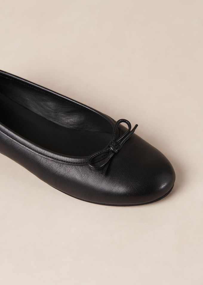 Oriana Black Leather Ballet Flats from Alohas