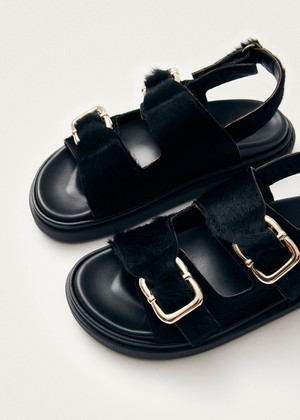 Harper Soft Black Leather Sandals from Alohas