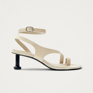 Miquela Onix Cream Leather Sandals from Alohas