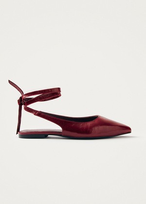 Ribbon Onix Burgundy Leather Ballet Flats from Alohas