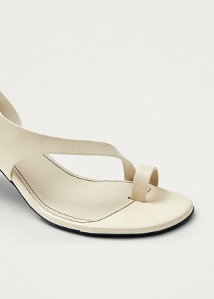 Miquela Onix Cream Leather Sandals from Alohas