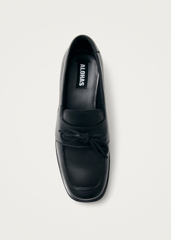 Amour Black Leather Loafers from Alohas