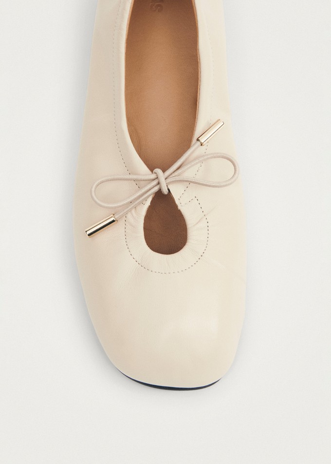 Rosalind Cream Leather Ballet Flats from Alohas