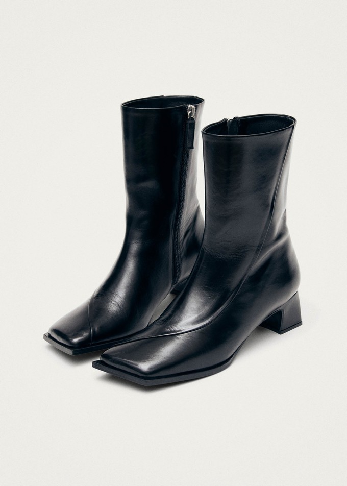 Chantal Black Leather Ankle Boots from Alohas