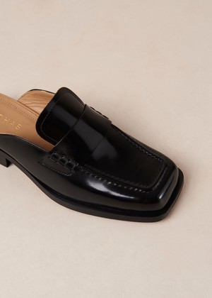 Alfred Black Leather Mules from Alohas