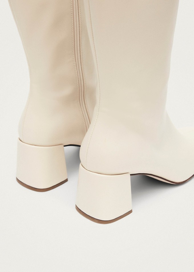 Chalk Warm White Vegan Leather Boots from Alohas