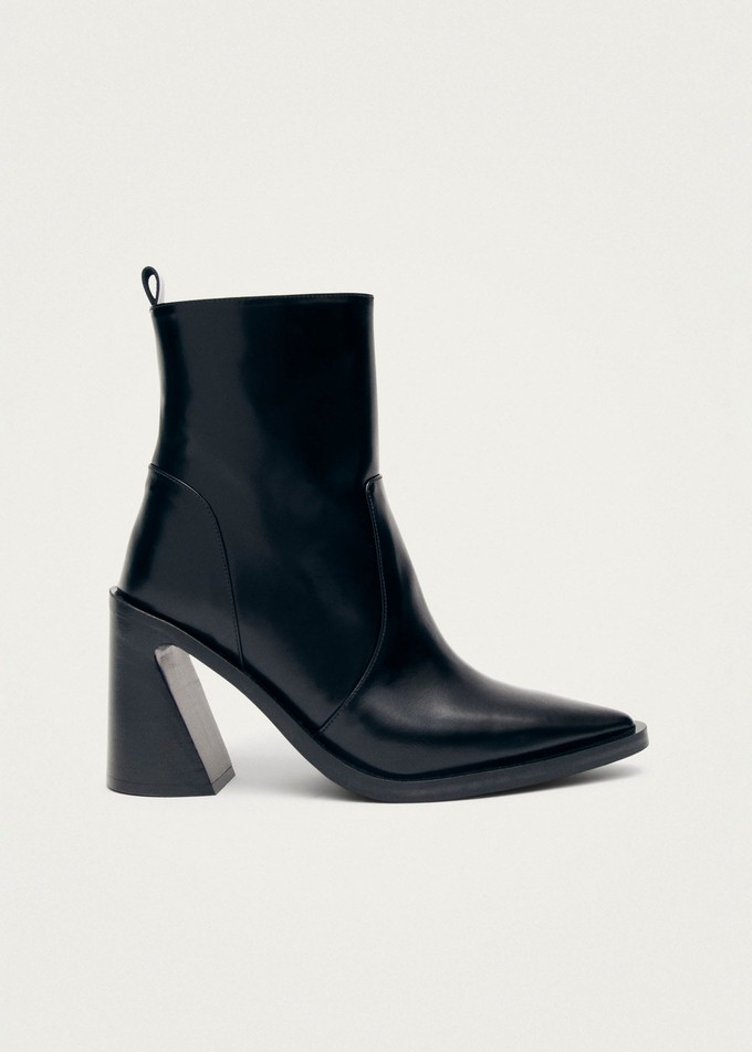 Haylo Black Leather Ankle Boots from Alohas