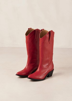 Liberty Red Leather Boots from Alohas