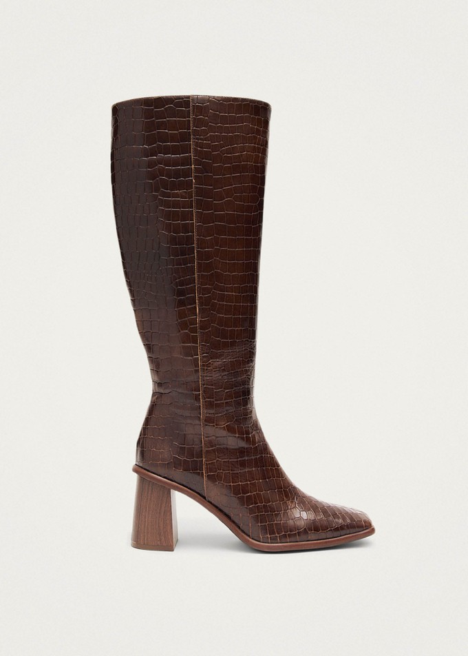 East Alli Brown Leather Boots from Alohas