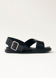 Rhys Black Vegan Leather Sandals via Alohas