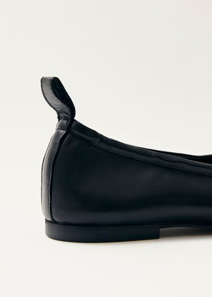 Rosalind Black Leather Ballet Flats from Alohas