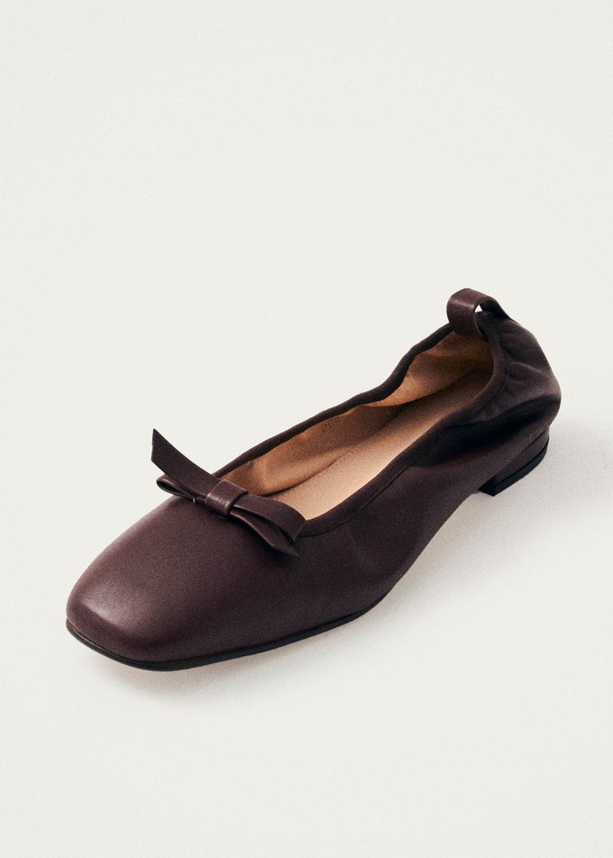 Freya Brown Leather Ballet Flats from Alohas