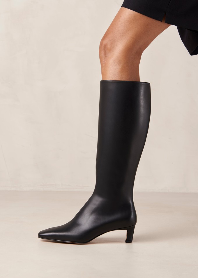 Rory Black Leather Boots from Alohas