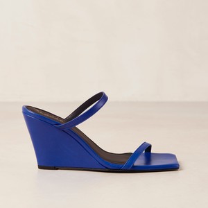 Paixao Blue Leather Sandals from Alohas