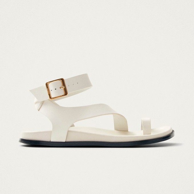 Myles White Leather Sandals from Alohas