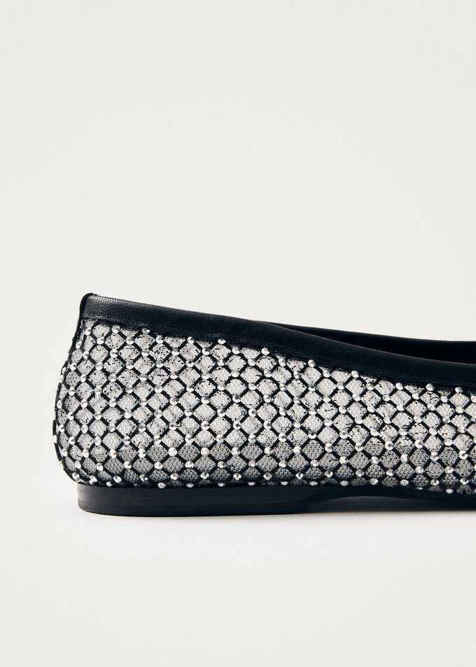 Lorain Mesh Glow Black Ballet Flats from Alohas