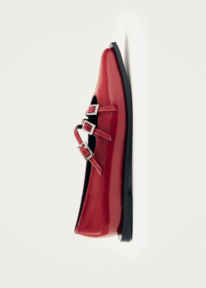 Jive Onix Red Leather Ballet Flats from Alohas