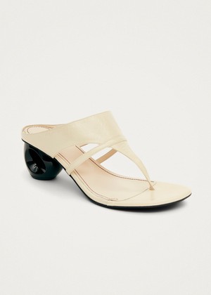 Dystaria Onix White Leather Sandals from Alohas