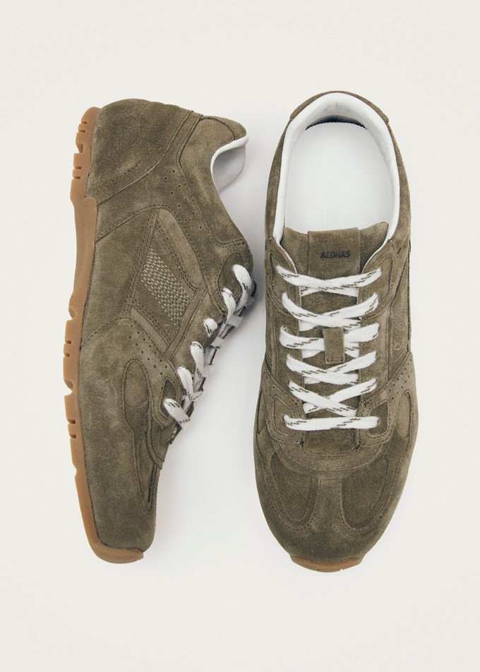 Tb.56 Suede Khaki Leather Sneakers from Alohas