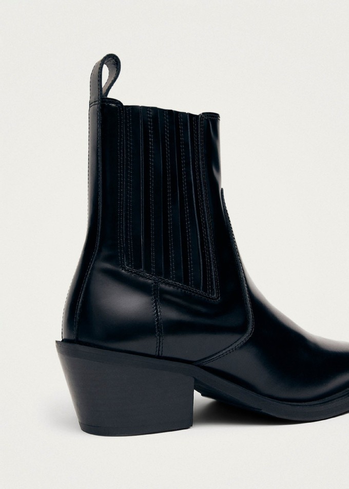 Denver Black Leather Ankle Boots from Alohas