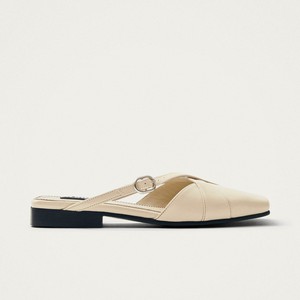 Adria Onix Cream Leather Mules from Alohas