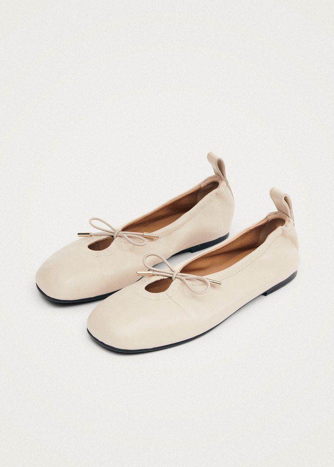 Rosalind Cream Leather Ballet Flats from Alohas