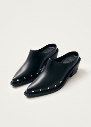 Lorenzo Black Leather Mules from Alohas