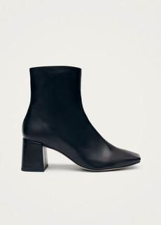 Watercolor Black Vegan Leather Ankle Boots via Alohas