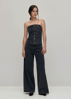 Magda Black Denim Pants from Alohas