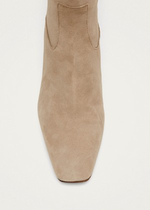 Nash Suede Beige Leather Ankle Boots from Alohas