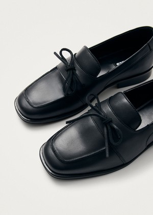 Amour Black Leather Loafers from Alohas