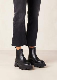 Berenice Black Leather Ankle Boots via Alohas