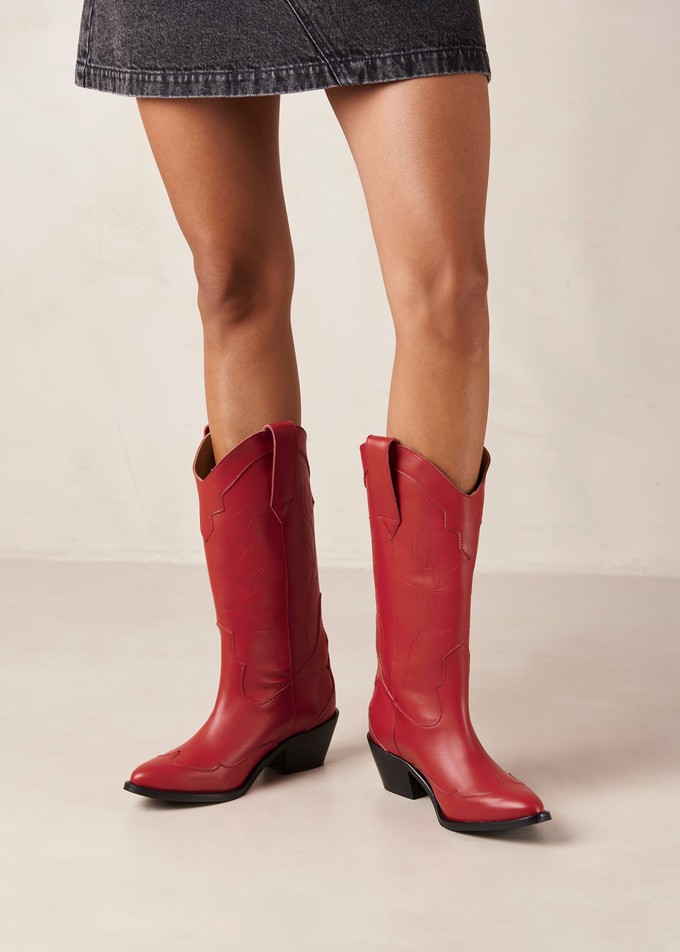 Liberty Red Leather Boots from Alohas