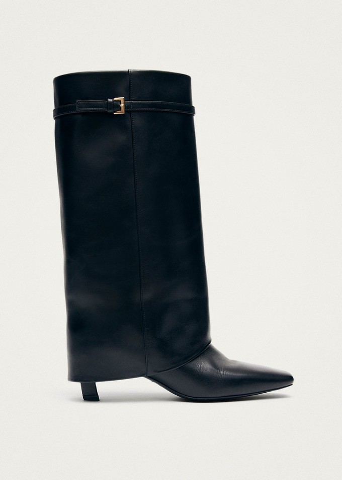 Evita Black Leather Boots from Alohas