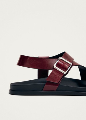 Siren Onix Burgundy Leather Sandals from Alohas