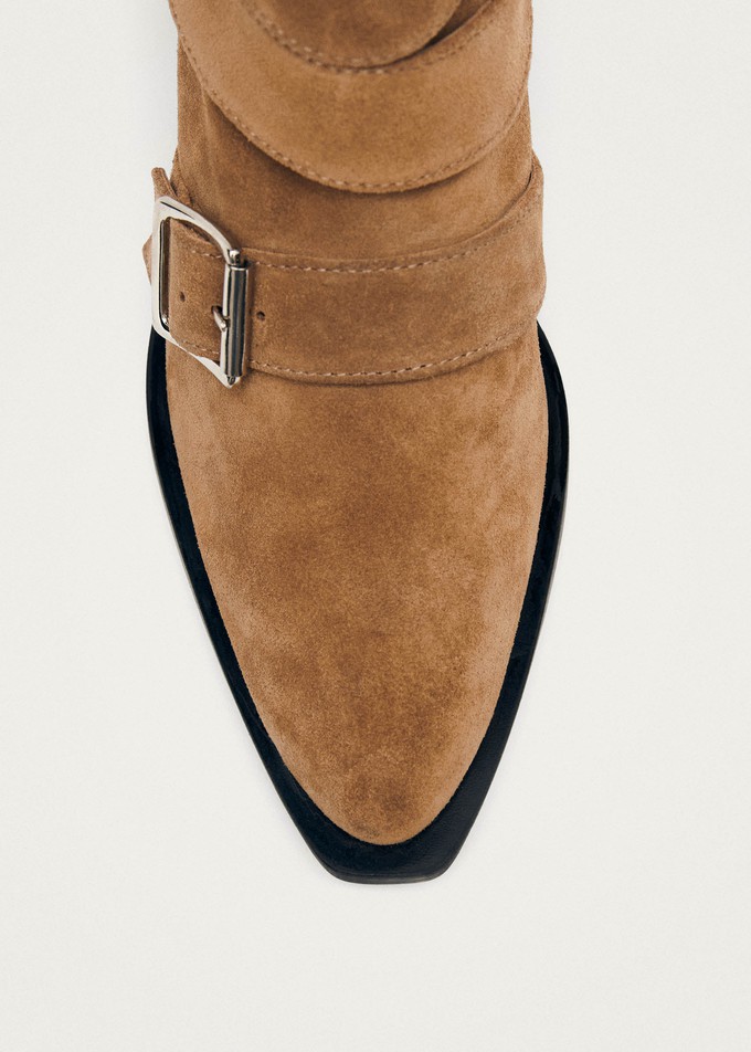 Eras Suede Tan Leather Ankle Boots from Alohas