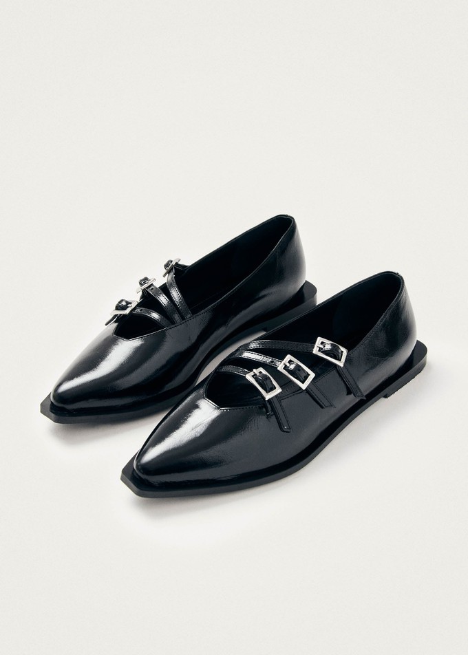 Jive Onix Black Leather Ballet Flats from Alohas