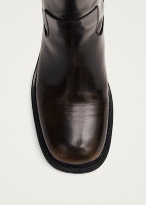 Sajan Brown Leather Boots from Alohas