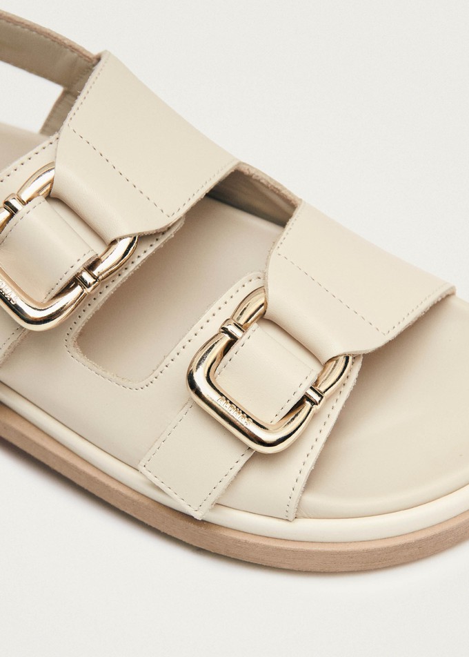 Harper Cream Leather Sandals from Alohas