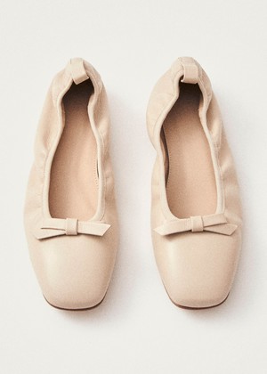 Freya Cream Leather Ballet Flats from Alohas