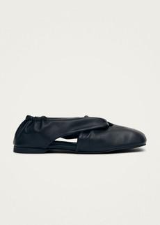 Alaula Black Leather Ballet Flats via Alohas