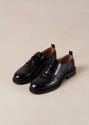 Langston Black Leather Oxfords from Alohas