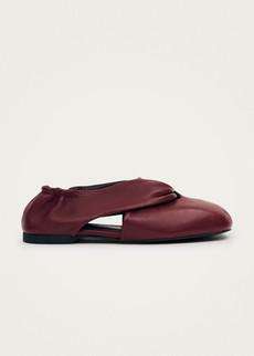 Alaula Burgundy Leather Ballet Flats via Alohas