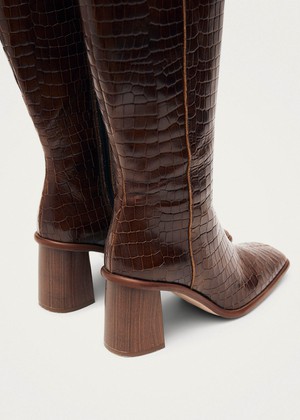 East Alli Brown Leather Boots from Alohas