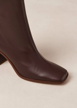 West Cape Wine Burgundy Leather Ankle Boots from Alohas