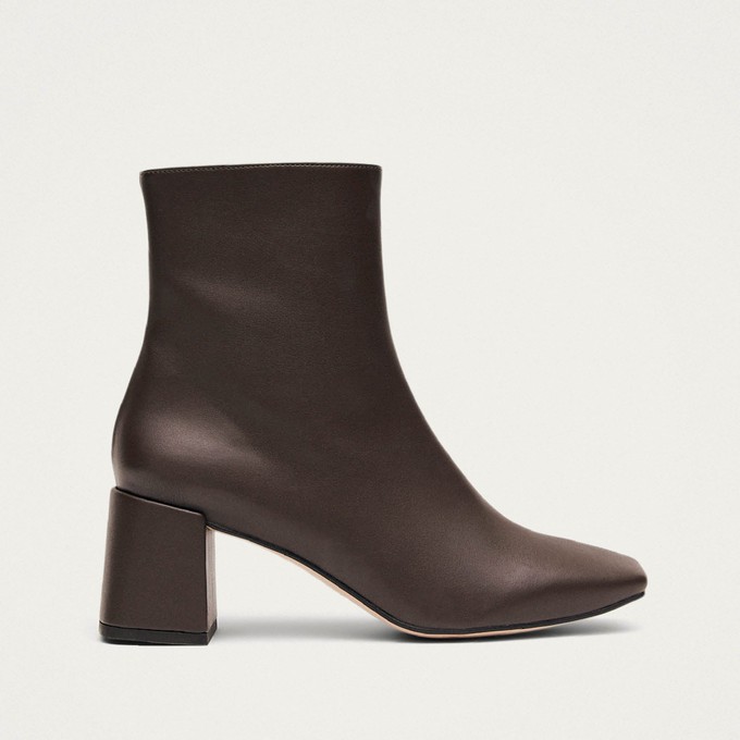 Watercolor Umber Brown Vegan Leather Ankle Boots from Alohas