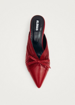 Gayle Red Leather Mules from Alohas